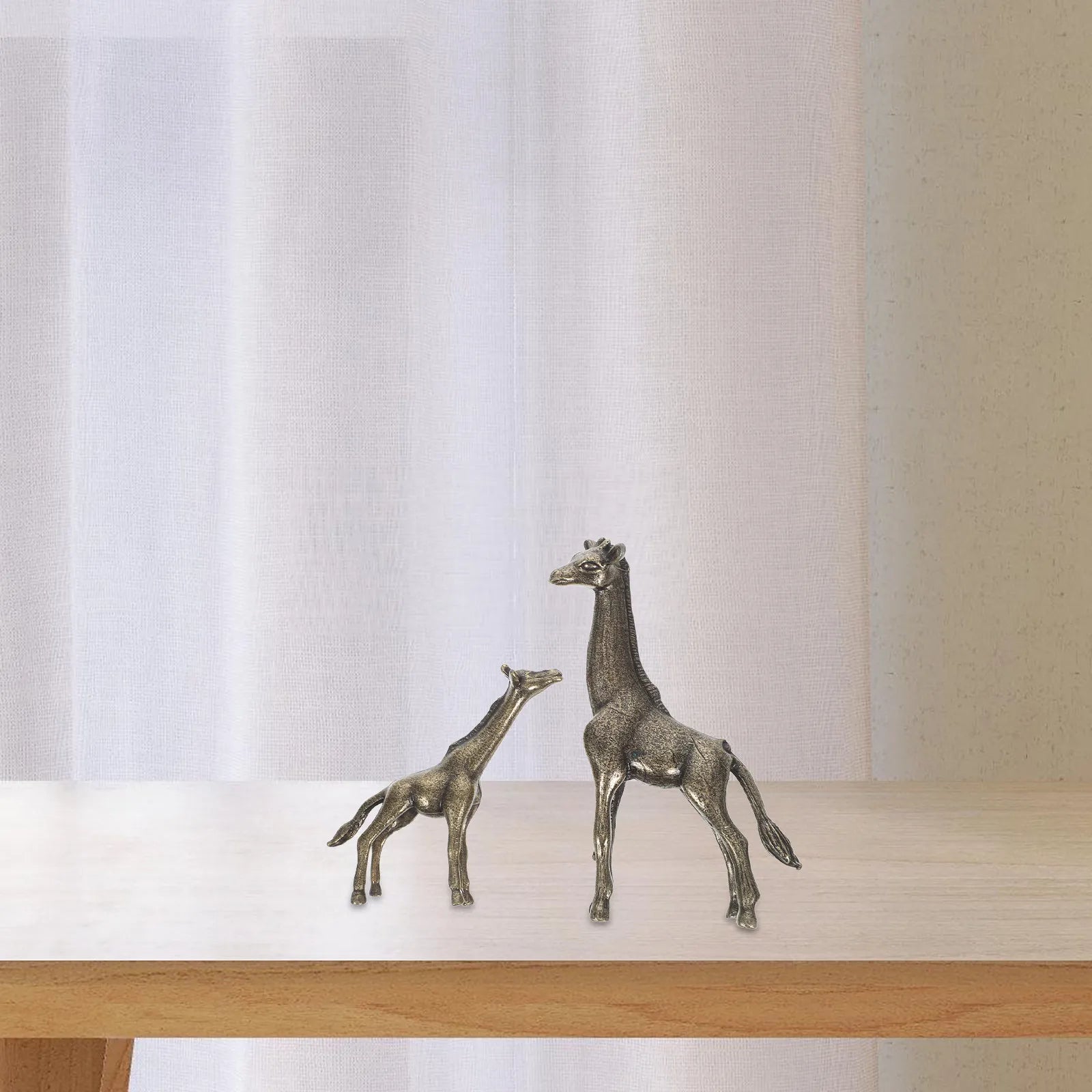 Premium Brass Giraffe Art Sculptures Finish Home Decor Office Desk