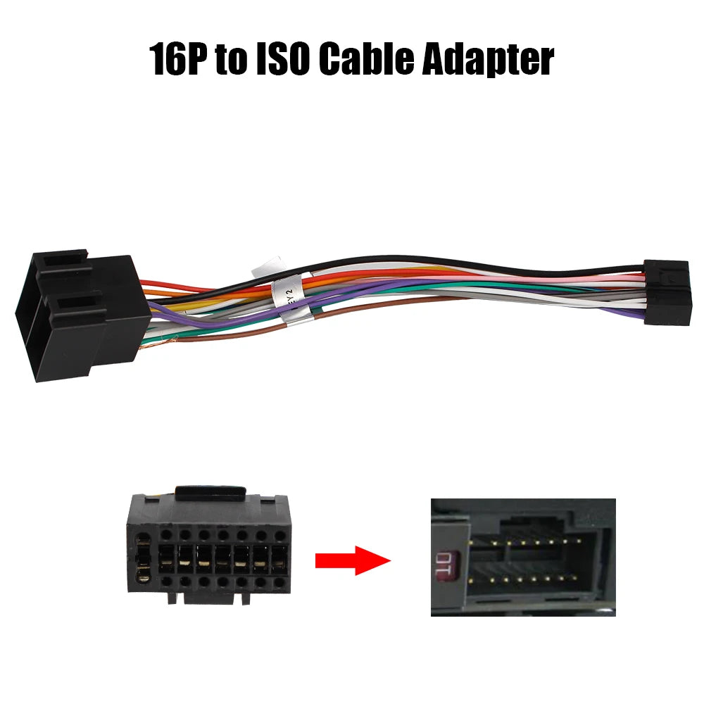 16 Pin Plug ISO Cable Connector Adapter For ALPINE Car Stereo 2Din DVD Player Audio Converter Transverter Automobile Accessories Zpaxo