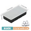 4 6 8Grid Ice Cube Tray Ball Maker Silicone Mold DIY Freeze Kitchen Zpaxo 8 Grid with Lid