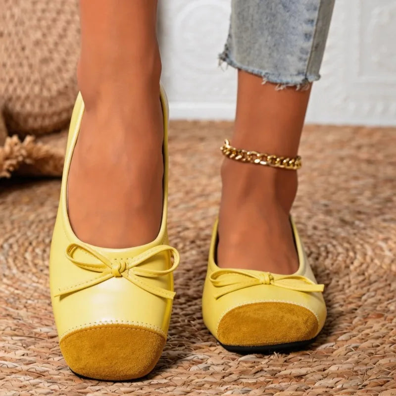Women's Solid Lightweight Vintage Single Shoes Women Fashionable Bow Zpaxo