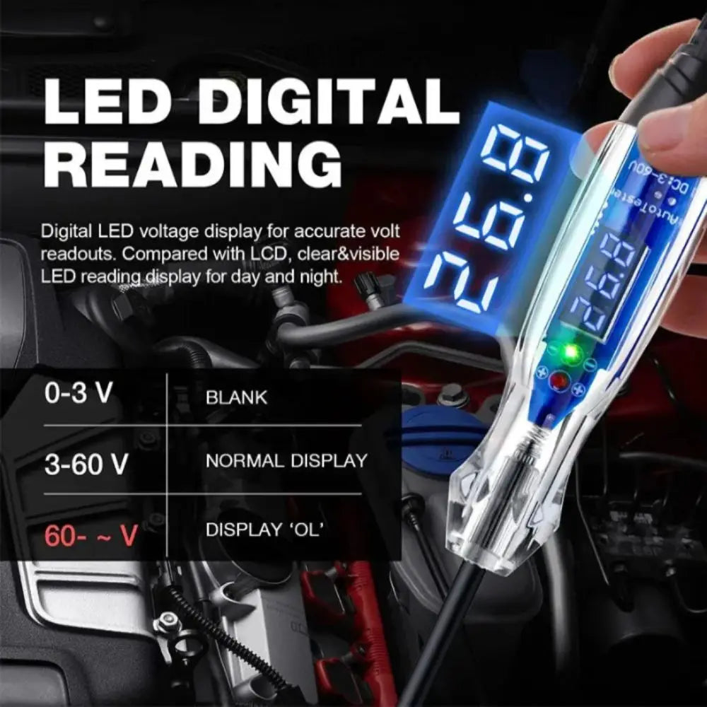 Heavy Duty Automotive Test Light Digital LED 3-60V DC Circuit Tester Zpaxo
