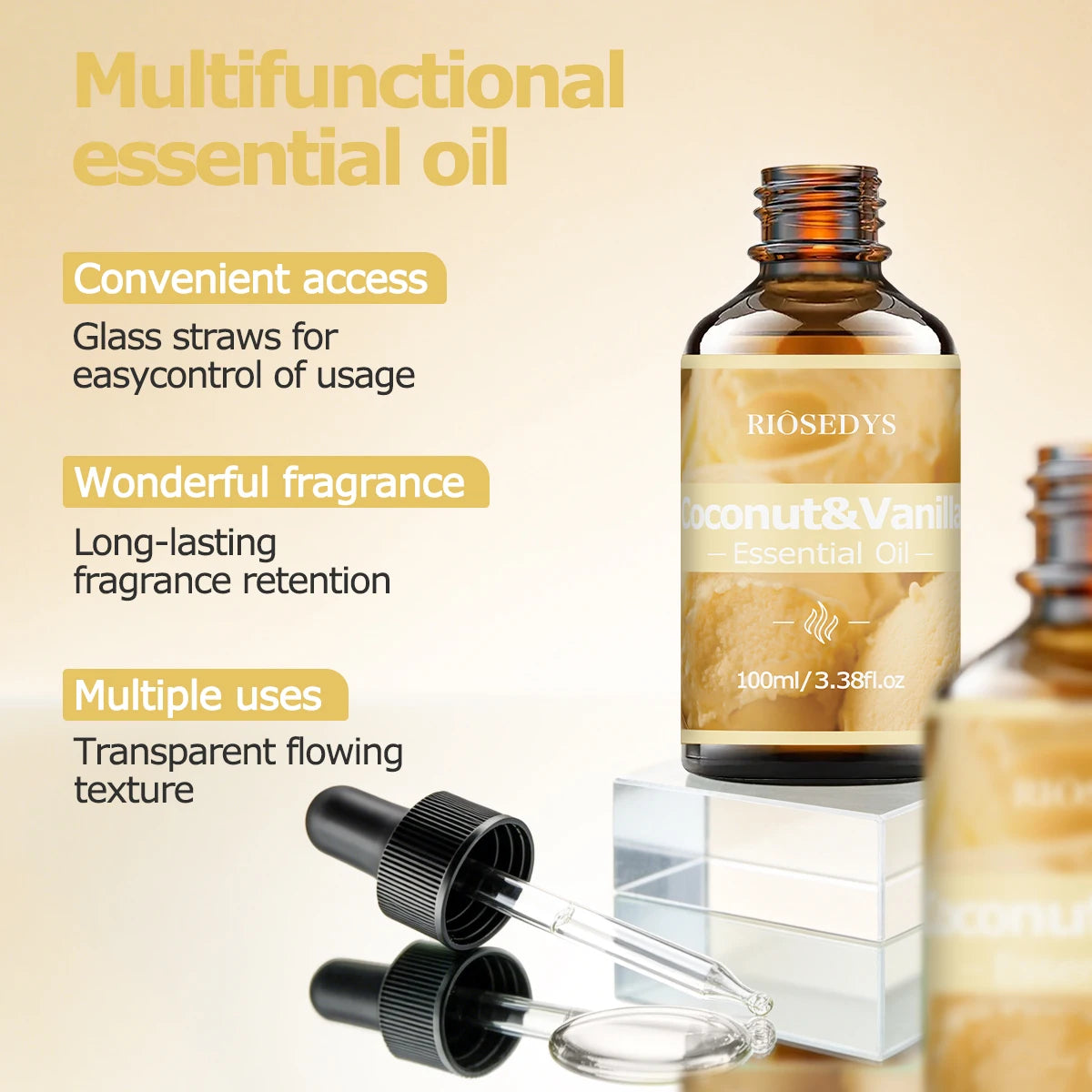 COCONUT VANILLA ESSENTIAL OIL Moisturizing Nourishing Massage Zpaxo