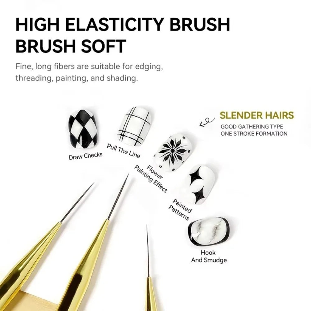 Professional DIY Nail Art Brush Ultra Fine Tartan Lines Drawing Zpaxo