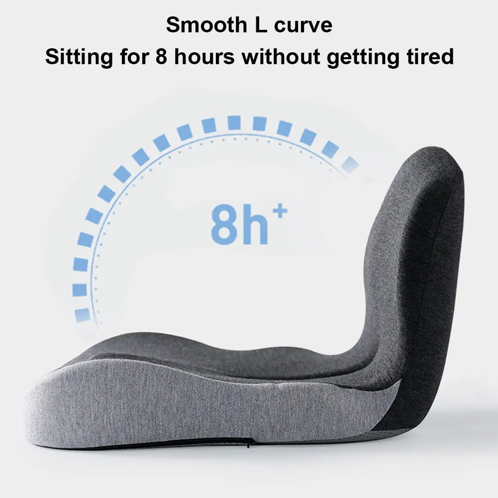 Memory Foam L-shaped Seat Cushion Backrest Office Chair Massage