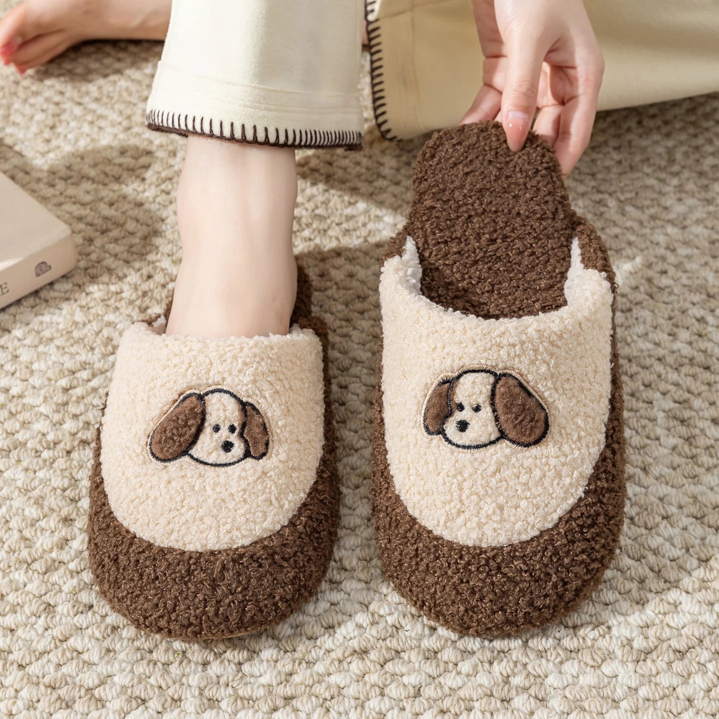 Ultra Soft Warm Fleece Lined Slippers Men Indoor Non-slip House Shoes