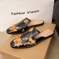 Women's Sandals Embroidered Love Metal Buckle Casual Fashion