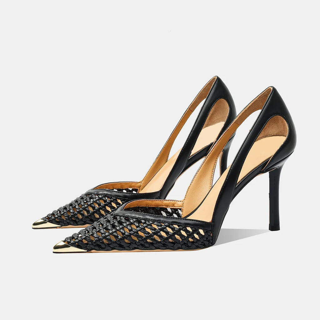 Women Heel Pumps Pointed Stiletto Heels Shoes Summer 2025 Luxury Zpaxo