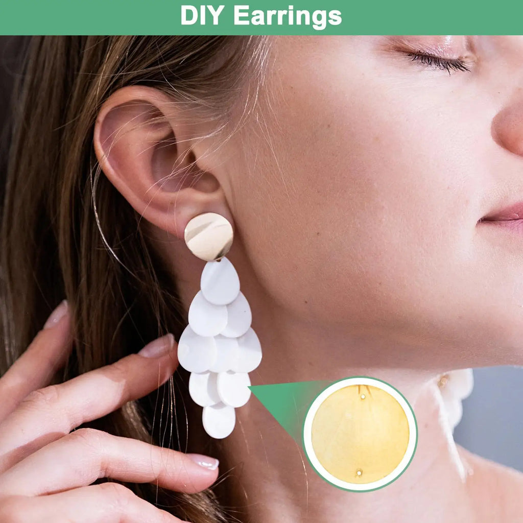Round Shells 100 Earring Making Sea Coin Bead Connector Women Art