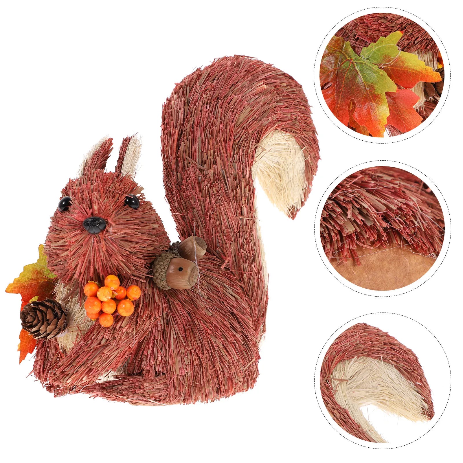 Wooden Squirrel Desktop Ornament Miniature Animal Decor Home Living