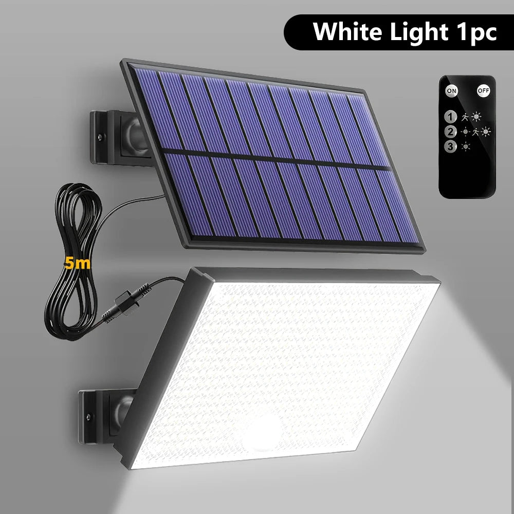 Solar Outdoor Motion Detector Lamp 400LED Solar Powered Wall Light 3 Modes Waterproof Flood Lights Garden Front Door Yard Zpaxo 400LED White 1pc