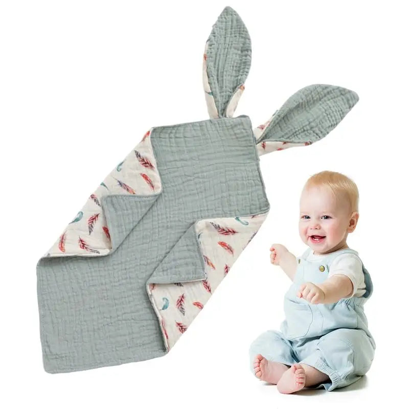 Snap Bibs Baby Rabbit Ear Design Bandana Drool Soft Comfortable Zpaxo