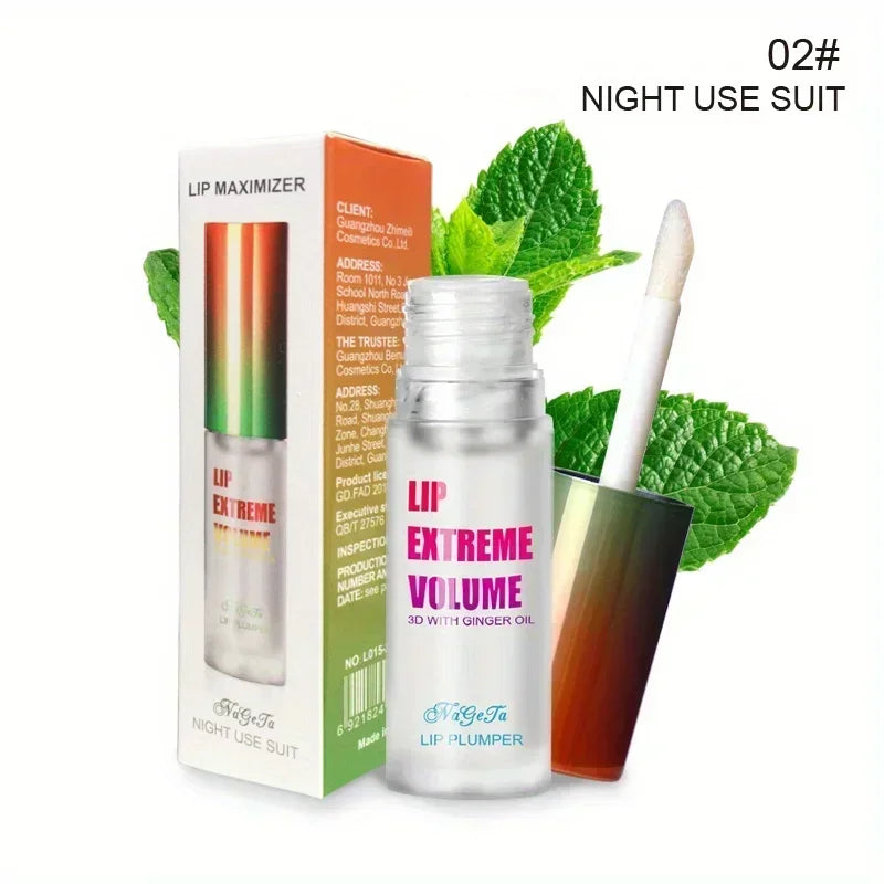 Lip Plumper Fuller Healthy Enhancer Ginger And Mint Plant Lip Gloss Oil Moisturizing Beauty Lips Sexy Lips Zpaxo