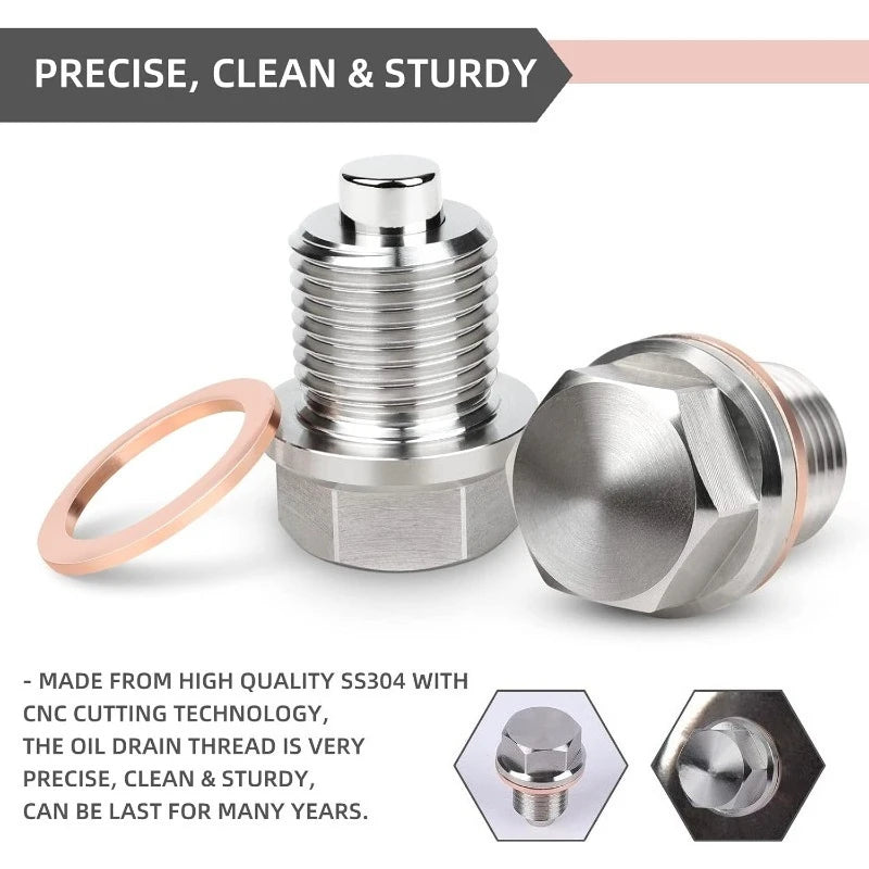 Magnetic Oil Drain Plug Stainless Steel M12 M14 M16 Oil Pan Nut