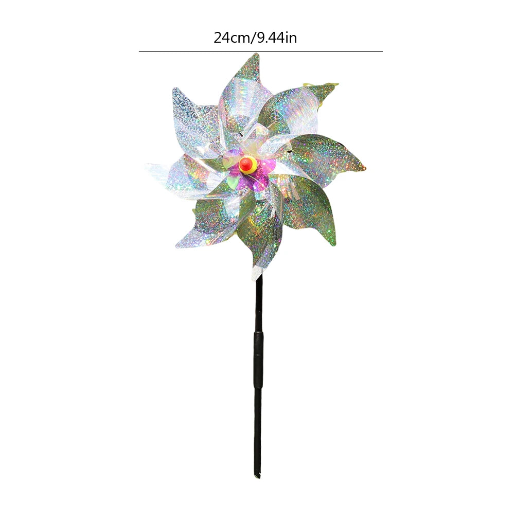 2 Windmill Bird Repellent Garden Decorations Colorful Wind Spinner Zpaxo C