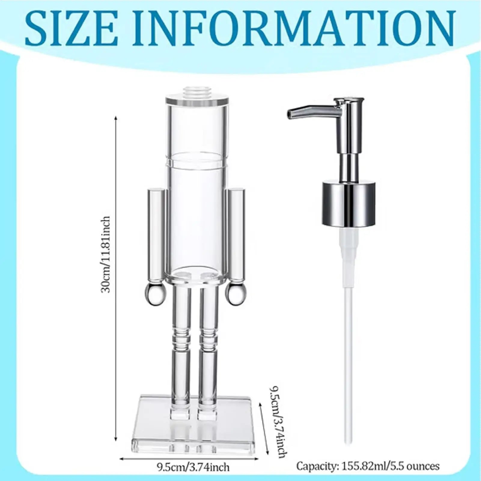 Nutcracker Soap Dispenser Refillable Shampoo Pump Christmas Hand