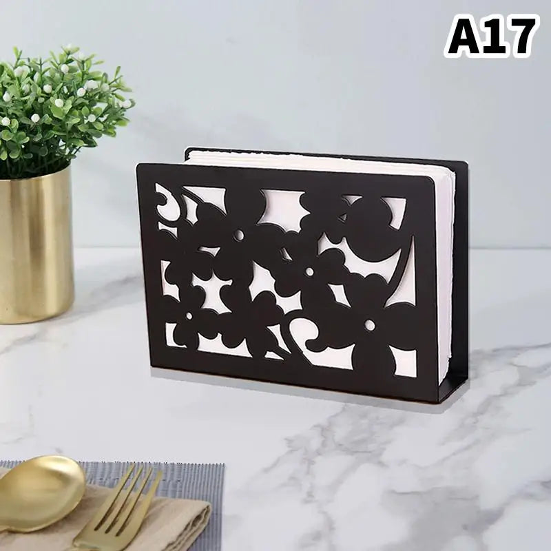CM1Pc Elegant Iron Art Tissue Box Homestay Napkin Holder Kitchen Zpaxo A17