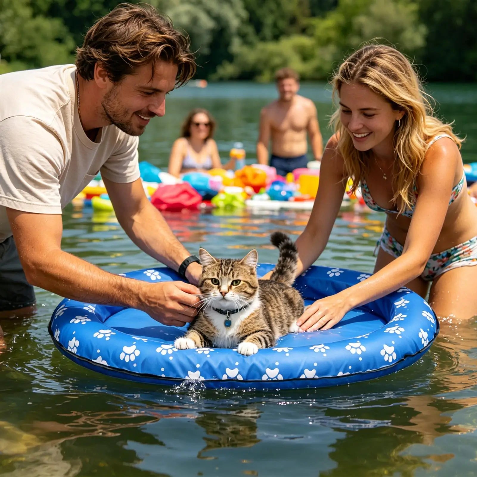 Dog Pool Float Waterproof Portable Foldable Swimming Soft Cooling Pet