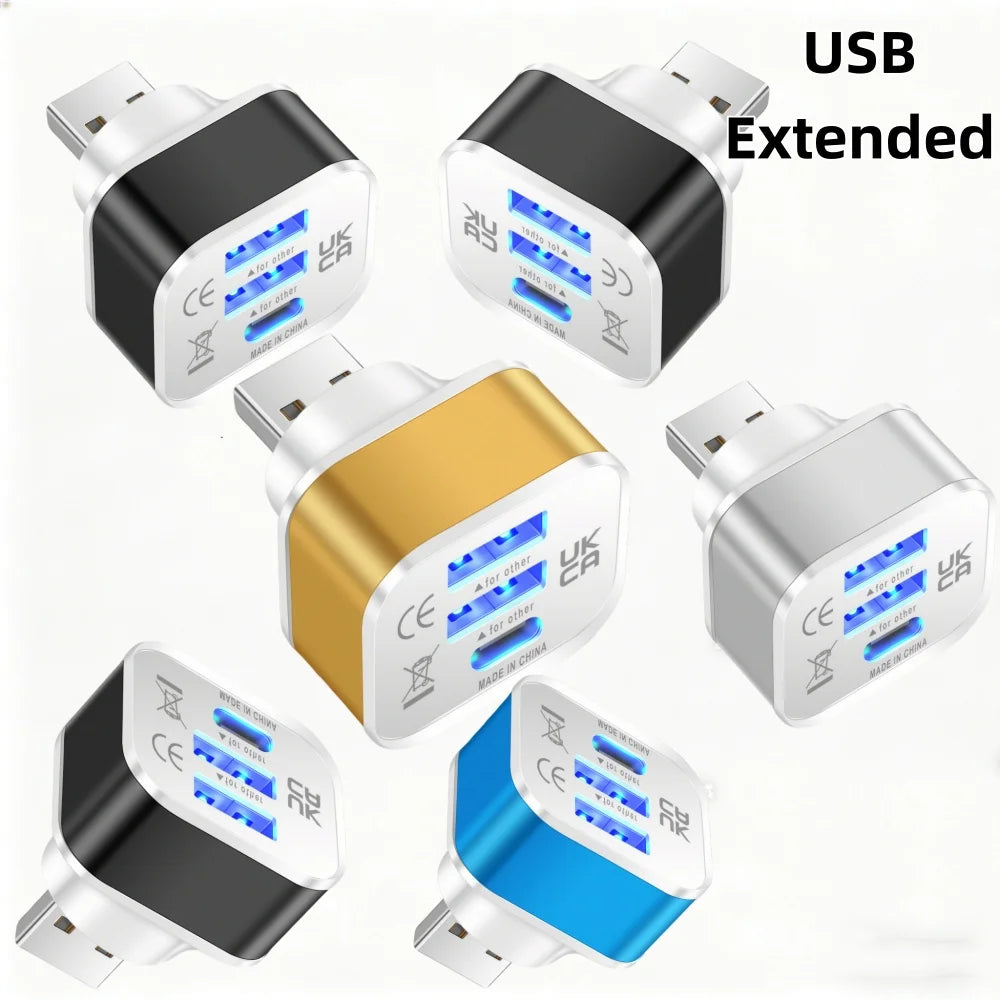 3-Port USB-C Hub – PD Charging & USB 2.0 Splitter Adapter USB-C Hub Adapter Zpaxo