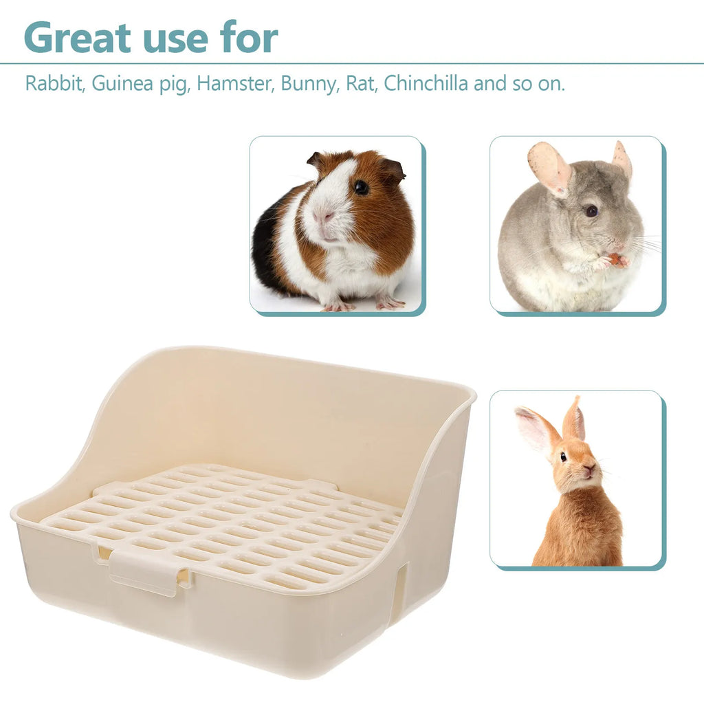 Small Pet Toilet Compact Lightweight Rabbit Litter Tray Bunny Hamster