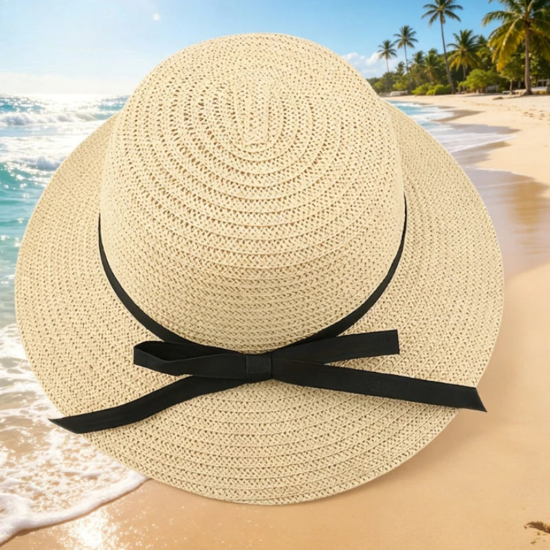 Summer Straw Hat Big Wide Brim Foldable Beach Sun Floppy Block UV