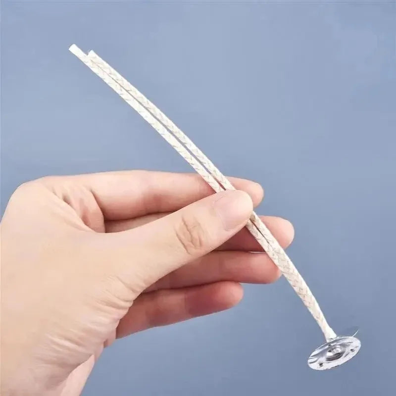 6-20cm 30pcs Smokeless Candle Wick Cotton Soy Wax Wick Large Base Household Scented Woven Candle Wick Kerosene Lamp Wax Thread Zpaxo