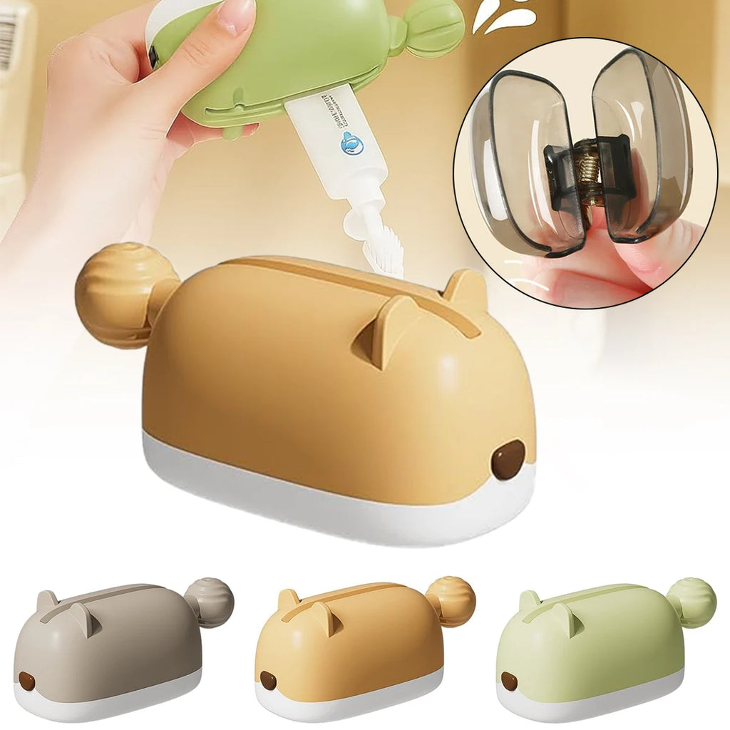 Hamster Toothpaste Squeezer Set – Dispenser, Holder & 4 Covers