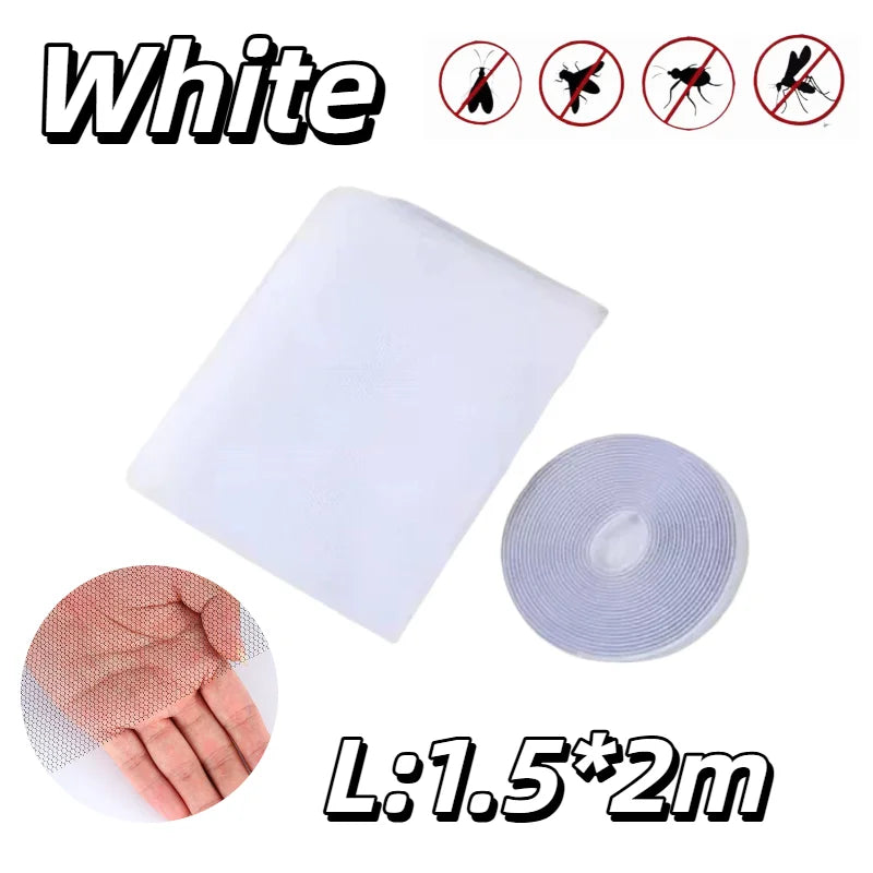 Anti-insect Anti Mosquito Net Indoor Room Fly Insect Mosquito Screen Window Screen DIY Curtain Net Mesh Bug Mosquito Curtain Zpaxo L-WHITE