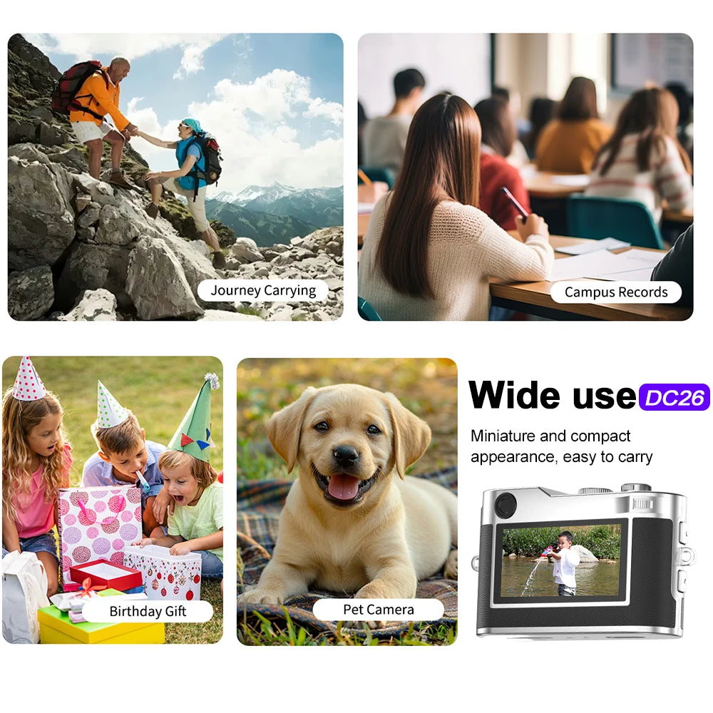 Mini Retro Campus Digital Camera HD Outdoor Travel Photo Portable