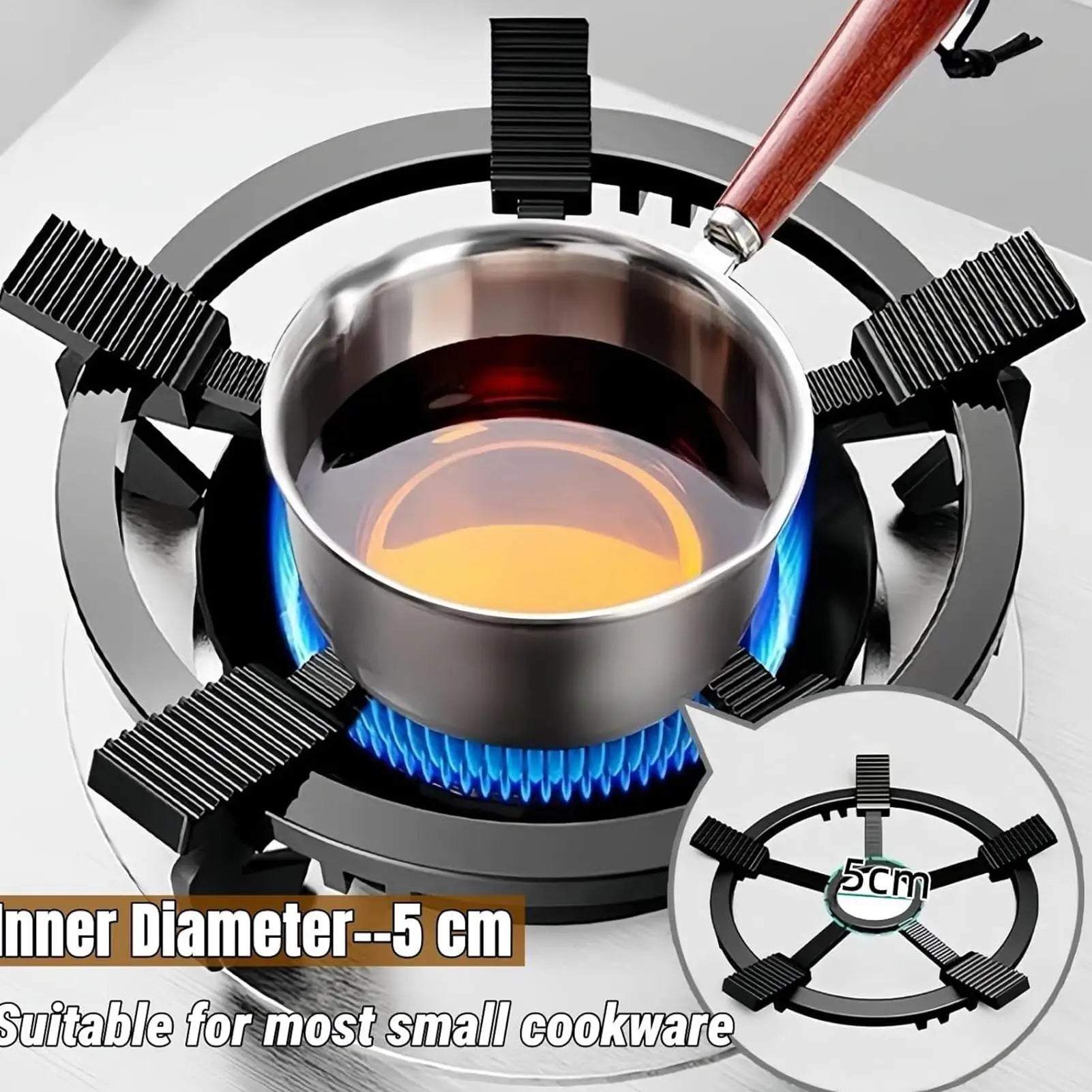 Stove Support Ring Stove Rack with Non Slip Claws Pot Rack for Kitchen Restaurant Cooking Outdoor Camping Daily Meal Party Zpaxo