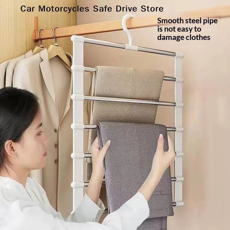 1 Multi-layer Pants Hanger Space Saving Closet Organizer Foldable