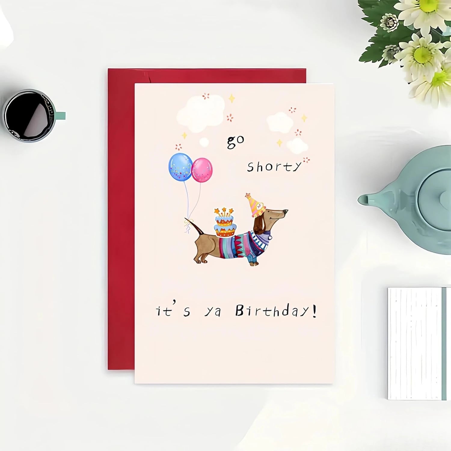 Funny Dachshund Birthday Card – Cute Wiener Dog Gift for Pet Lovers