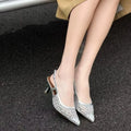2026 Summer Fashion Hollow Breathable Mesh Pointed Toe Stiletto Heels Zpaxo Silver 38