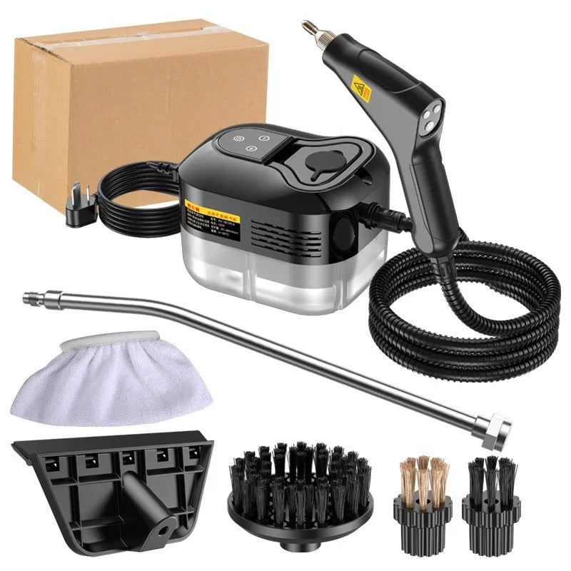 2500W Household high pressure steam cleaner Portable Handheld cleaner Air conditioner Kitchen Car Hood Steam Cleaning machine Zpaxo Black 110 V