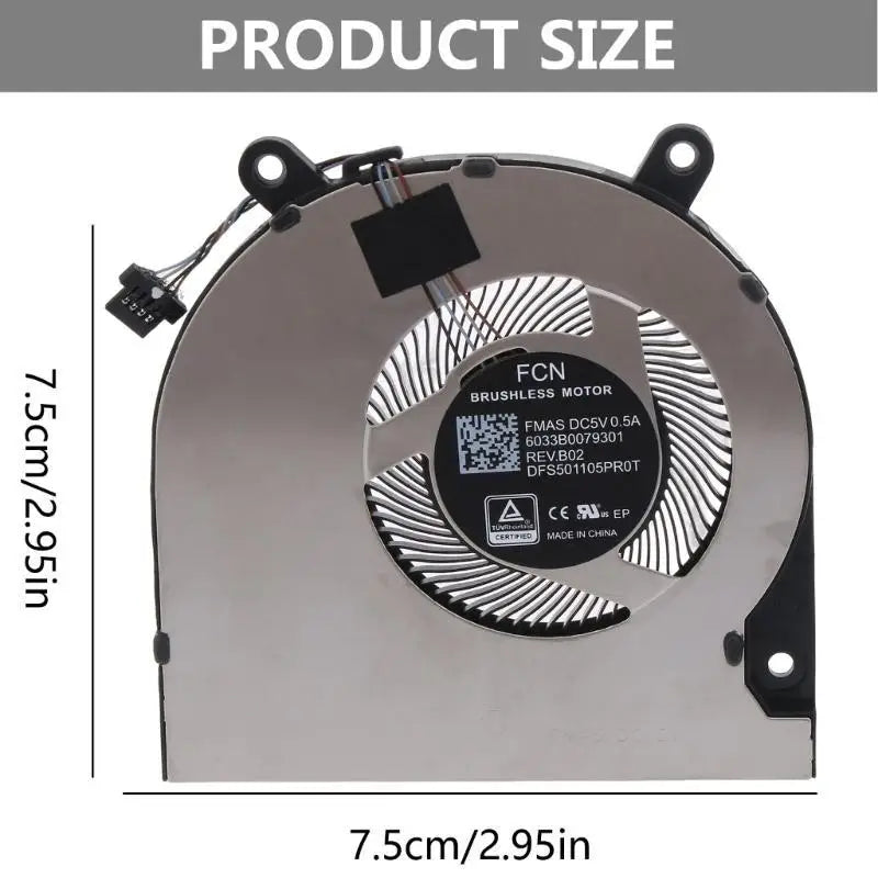 652F Speed CPU Cooler Fan Cooling Heatsink HP Pavilion x360 Zpaxo