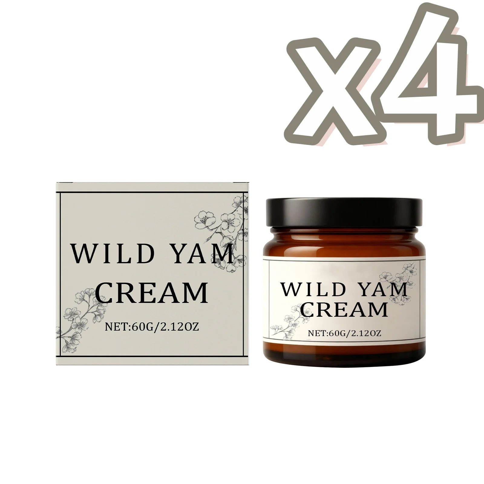 Wild Yam Cream for Menopause Relief & Hormone Balance – 60g Menopause Body Cream Zpaxo 60g Boxed x 4