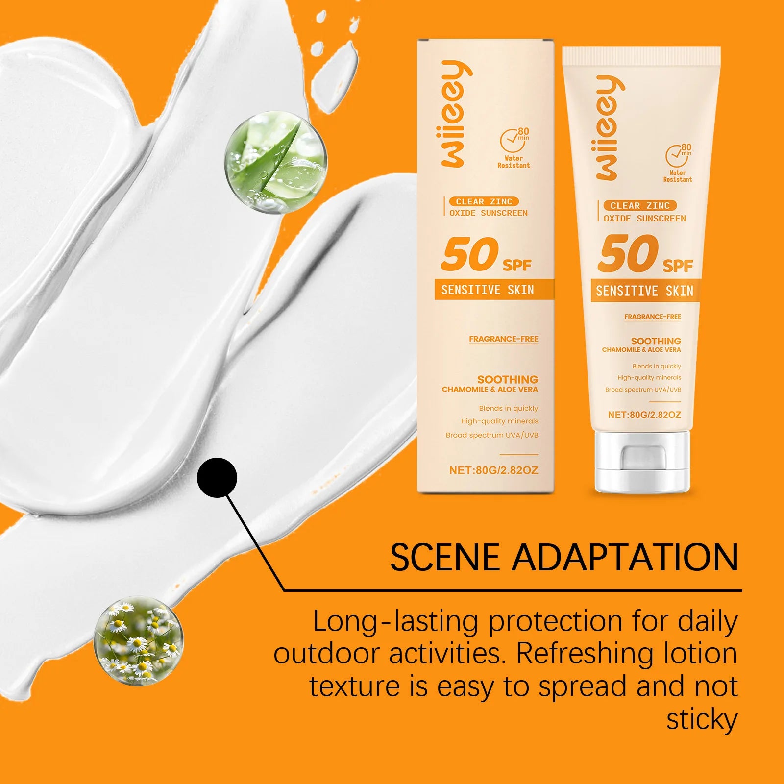 Wiieey SPF 50+ Kids Mild Sunscreen Cream – UVA/UVB Protection Kids Sunscreen Cream Zpaxo