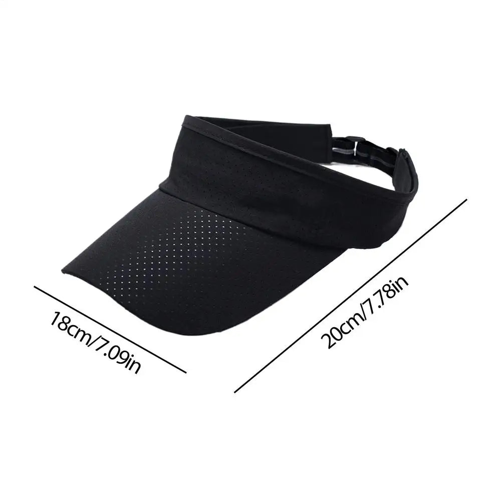 Sun Hats Men Women Cotton Adjustable Visor UV Protection Top Empty Solid Sport Tennis Golf Running Sunscreen Baseball Caps Zpaxo Black