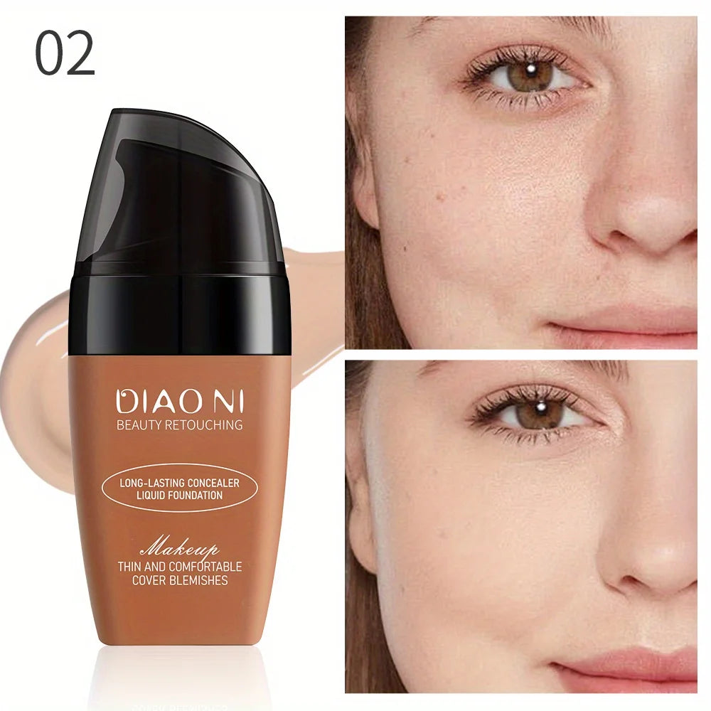 Concealer Moisturizing Oil Control Long-lasting Mix Dry Oily Skin Light Brightening Natural Submissive Liquid Foundation Zpaxo 02