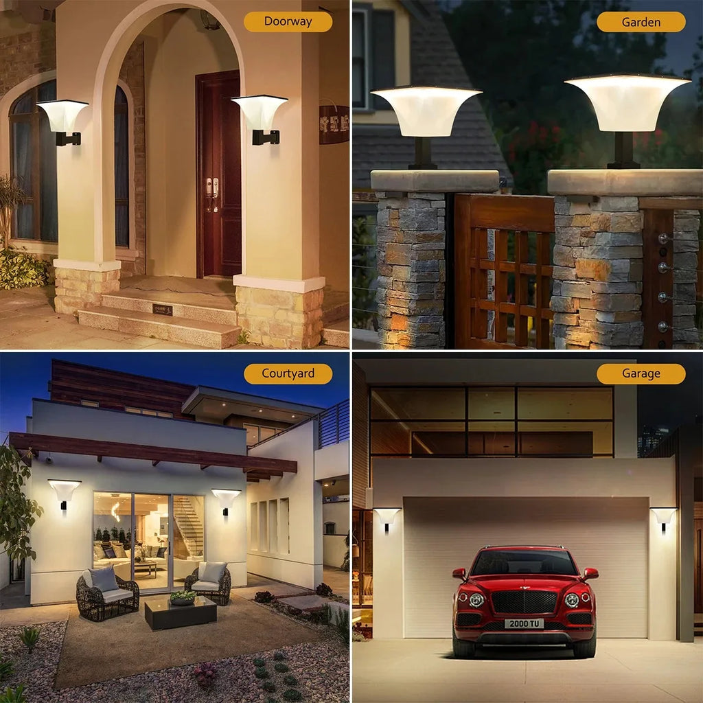 Solar Wall LED Lights Radar Sensor Outdoor Waterproof Stigma Light Zpaxo