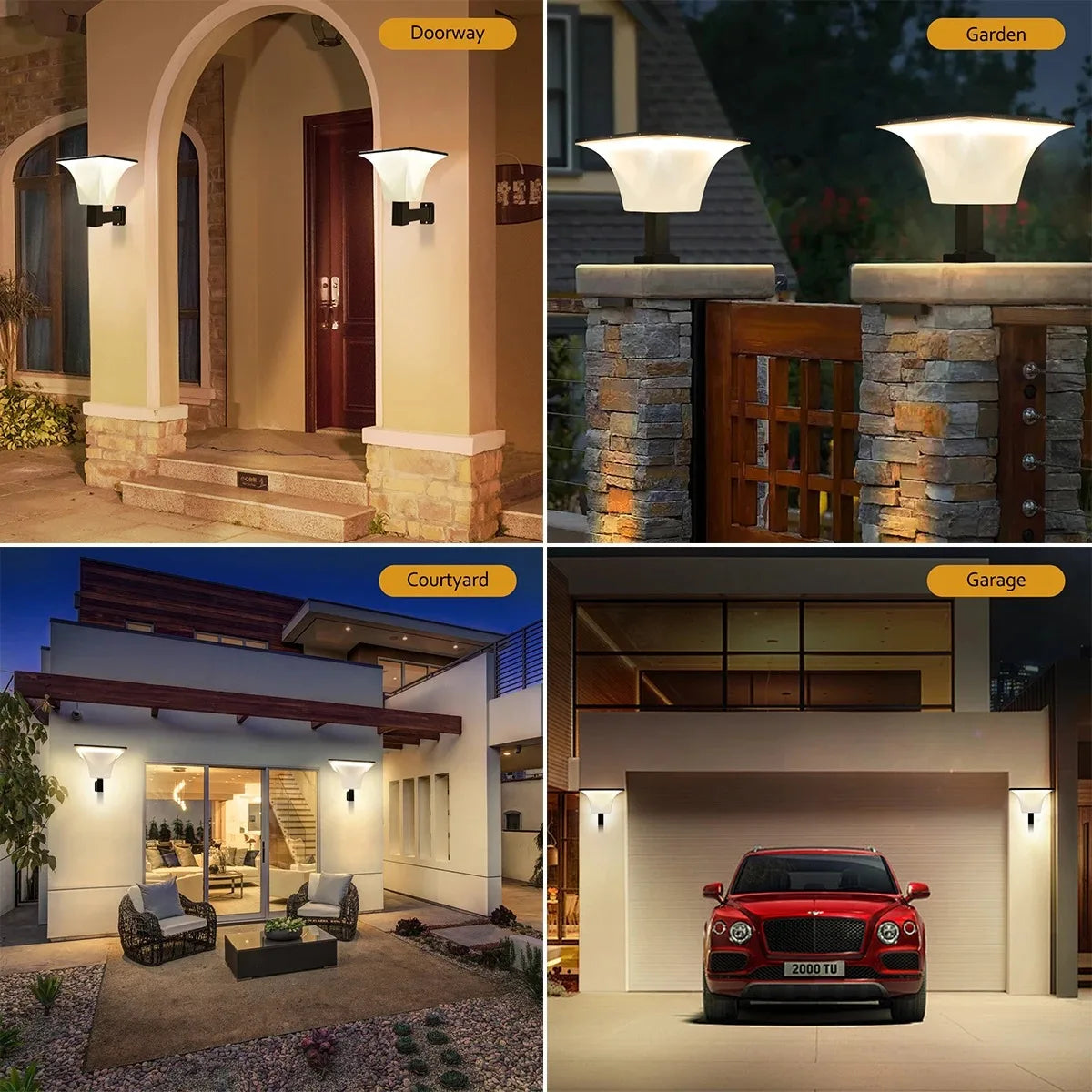 Solar Wall LED Lights Radar Sensor Outdoor Waterproof Stigma Light Zpaxo