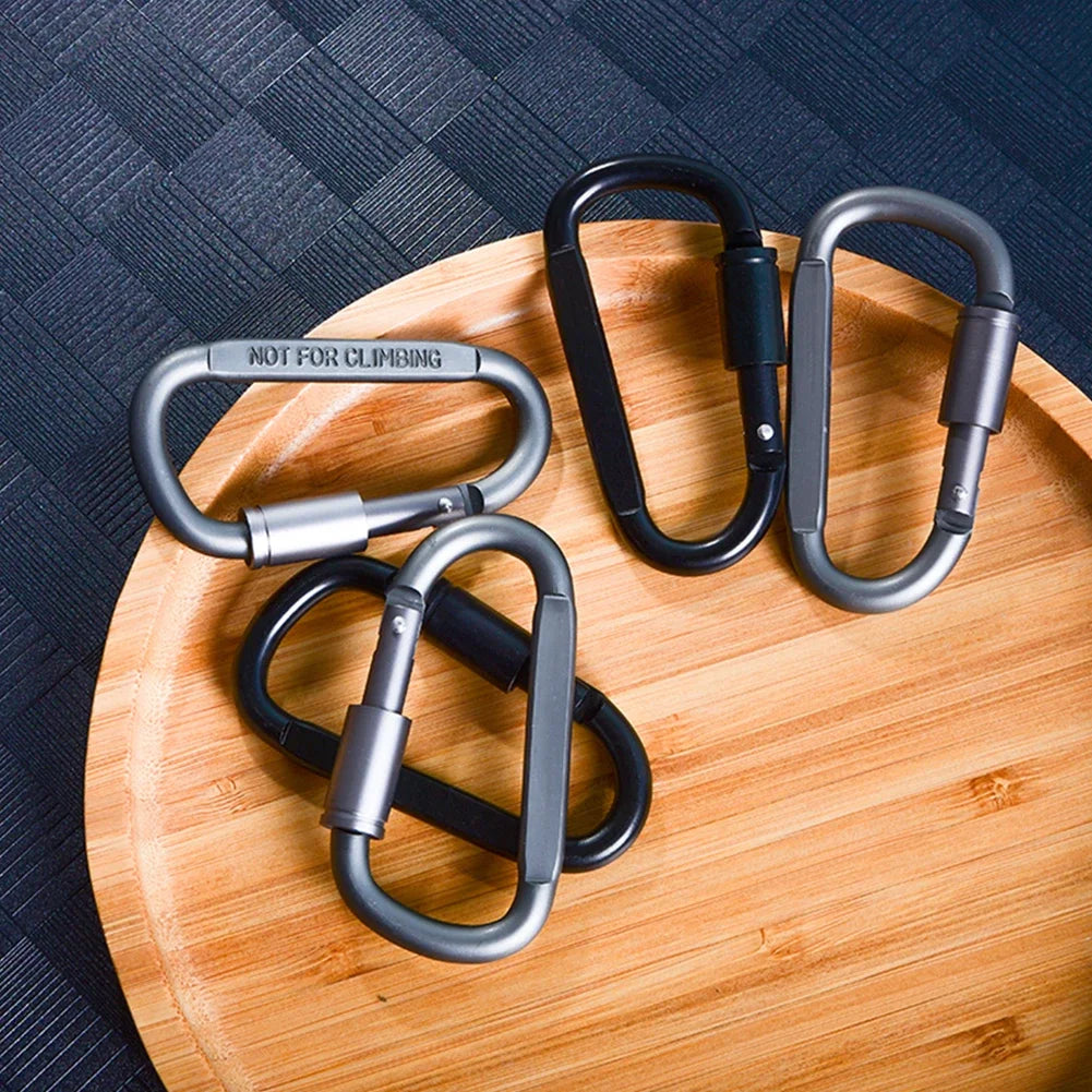 6x Aluminum Alloy Backpack Carabiner Keychain Outdoor Camping Hiking
