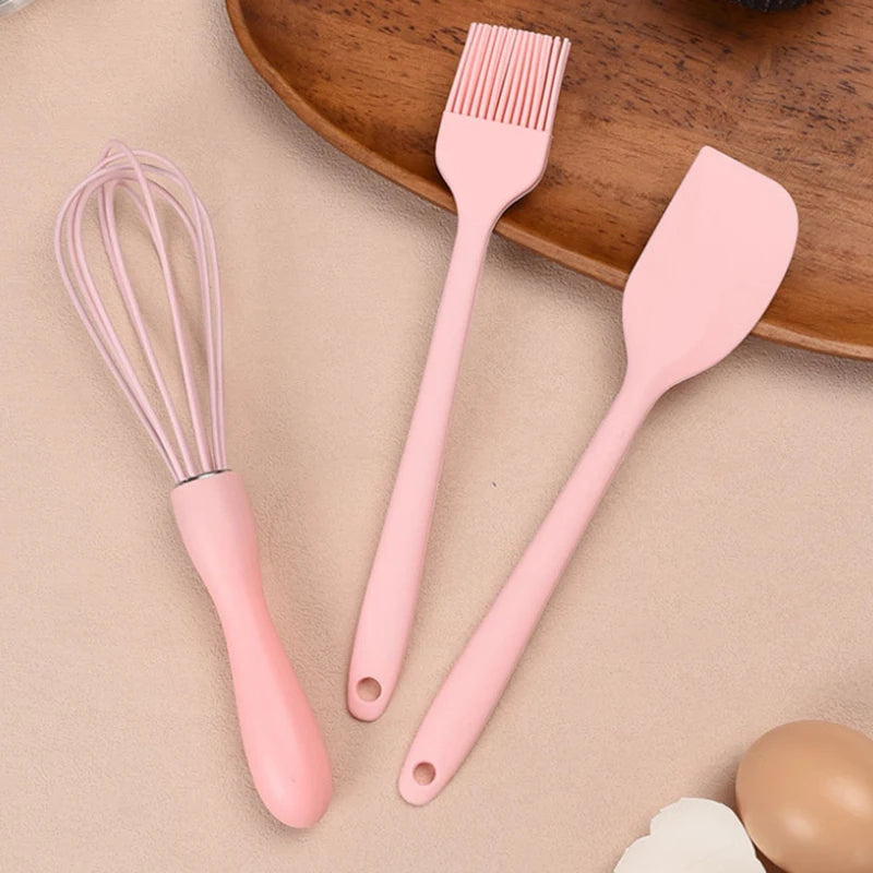 3PCS/SET Whisk Barbecue Oil Brush Gadget Kitchen Supplies Silicone Baking Set Cake Cream Spatula Scraper Kitchen Household Egg Zpaxo
