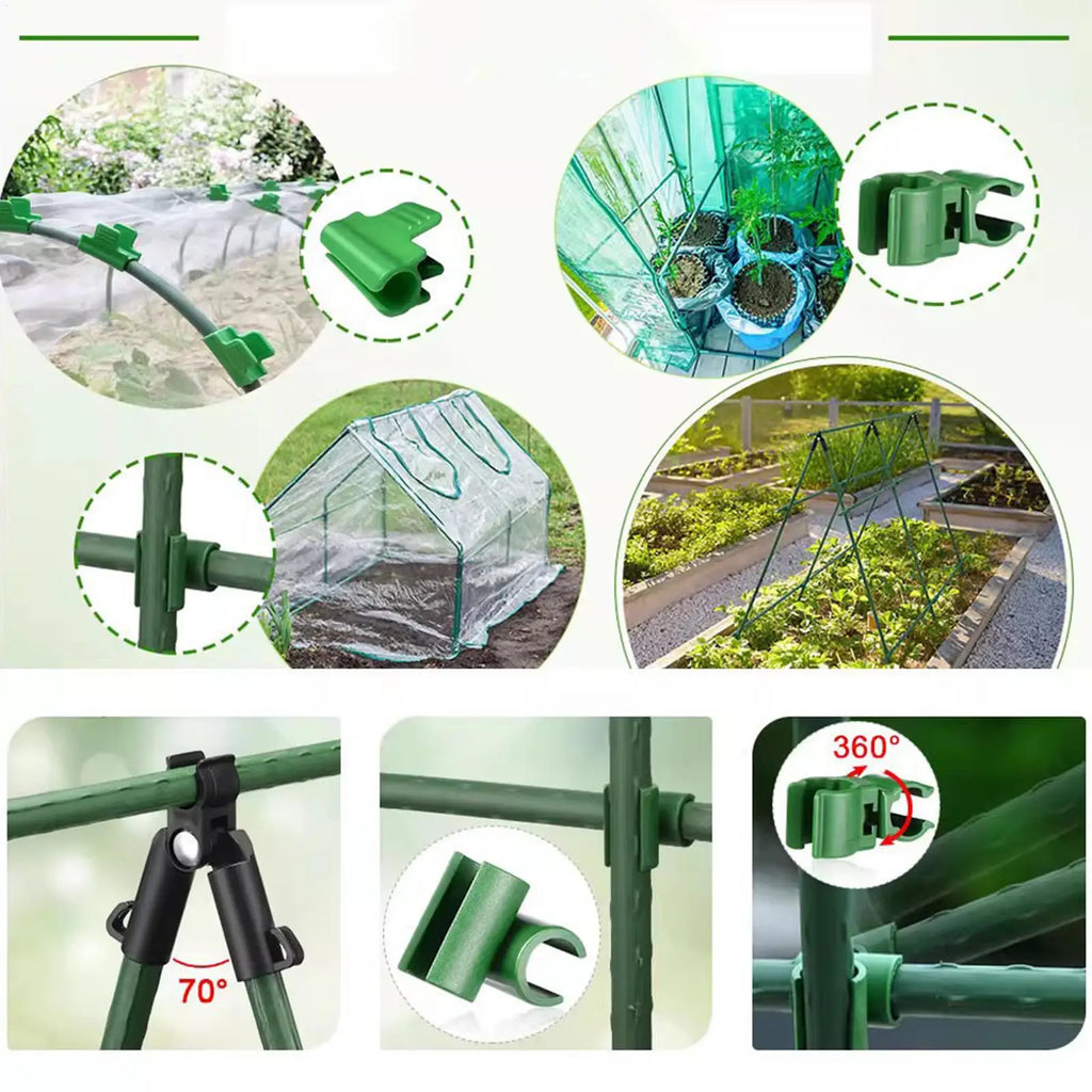 Plant Trellis Connectors Adjustable Support Clamps Steel Tube