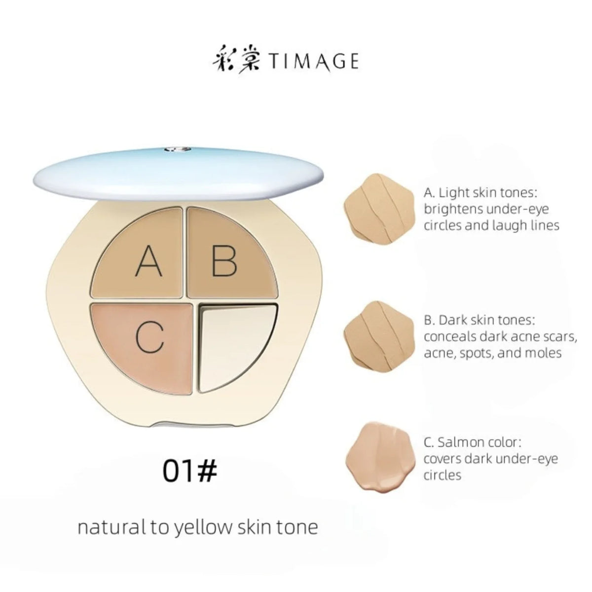 Timage Caitang Jady Concealer Palette Creamy Velvet Flawless Coverage Zpaxo 01 With Puff