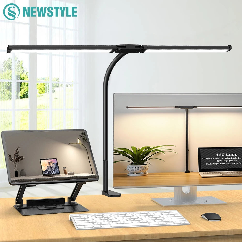 LED Eye-Caring Computer Monito Desk Lamp 10 Level Dimming 3 Color Mode Flexible LED Architect Table Light Reading Lamp for Home Zpaxo