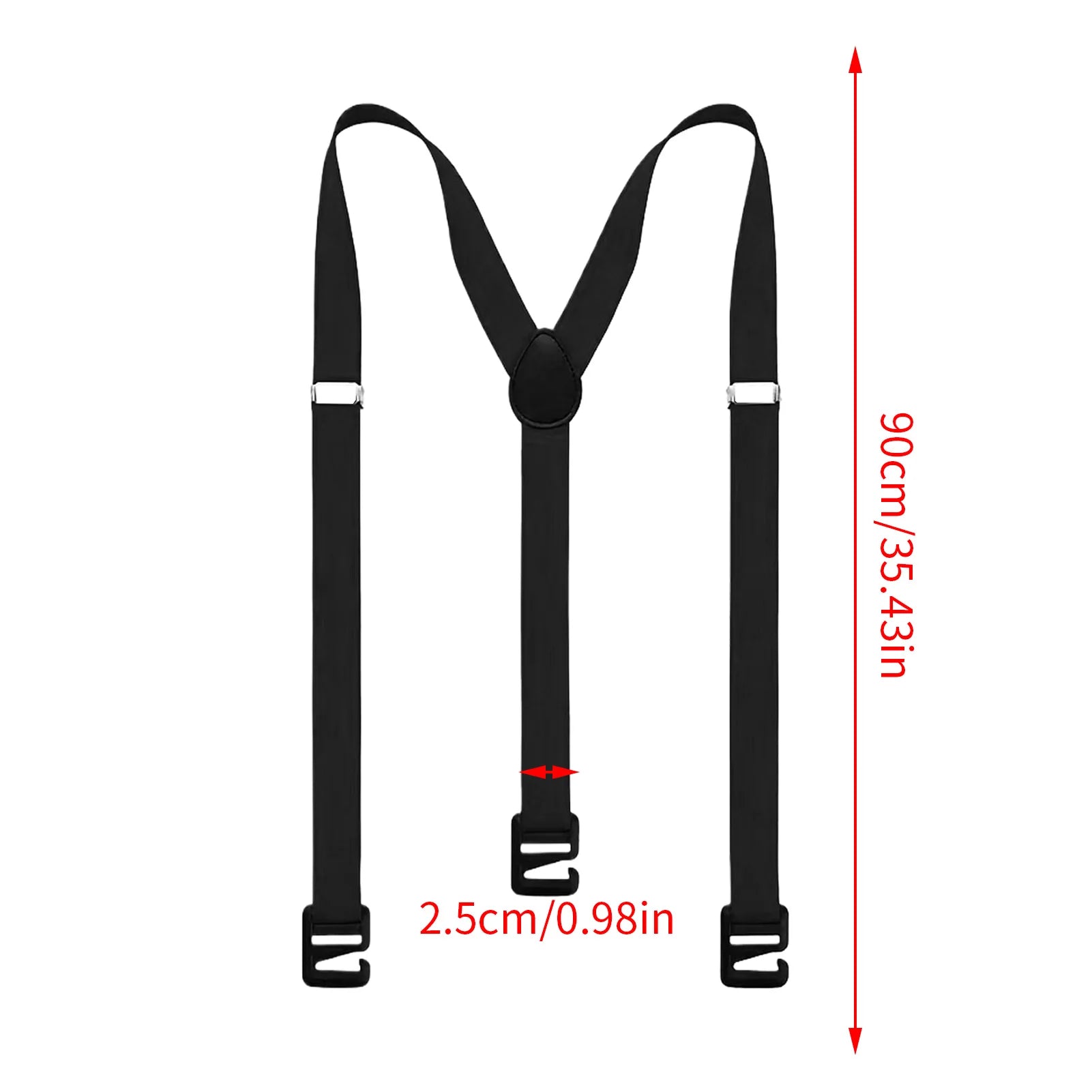 1PC Heavy Duty Suspenders For Men Work Biker Outdoor Wide Y-Back With 3 hooks Hook Adjustable Elastic Trouser Braces Strap Belt Zpaxo Black type B