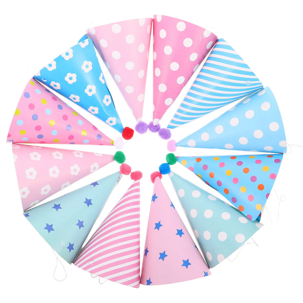 Birthday Cone Hats Colorful Paper Party Caps Favor S Headwear