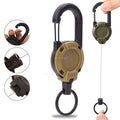 Extendable Retractable Holders KeyChain Carabiner Holder Heavy Duty Clip with Carabiner Key Chain Spring Key Ring Outdoor Tool Zpaxo Khaki 4PCS