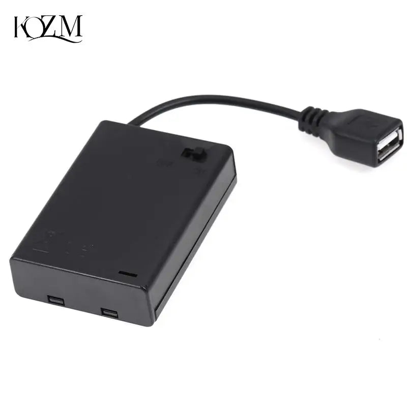 3×AA Battery Box USB Power Supply for LED Strip Lights DC 4.5V Battery Holder Box Zpaxo Default Title