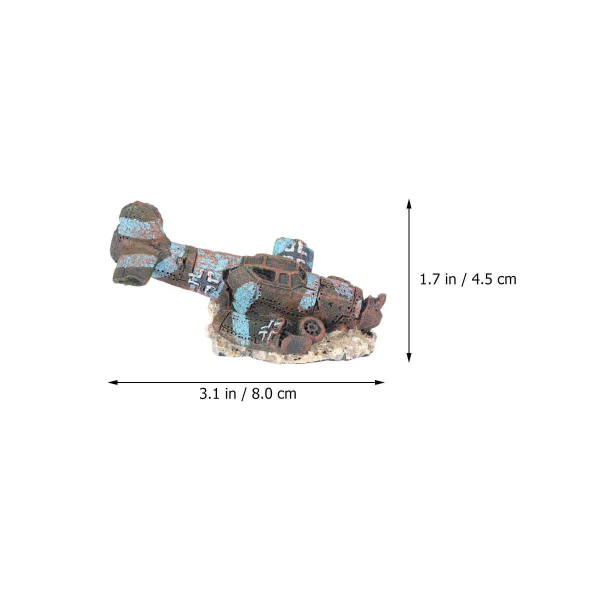 Mini Resin Plane Aquarium Decor Artificial Wreckage Fish Tank